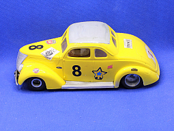 Slotcars66 Ford 1940 Coupe 1/24th scale scratch built slot car yellow #8 